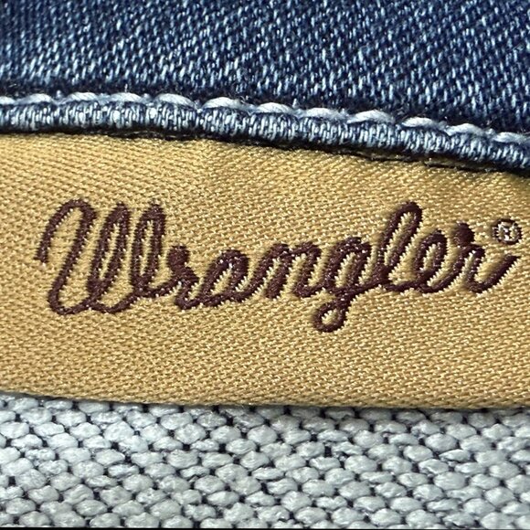 NWOT Wrangler Girls Large Denim Dress Western Pearl Snap Embroidered Cowgirl - Picture 5 of 12